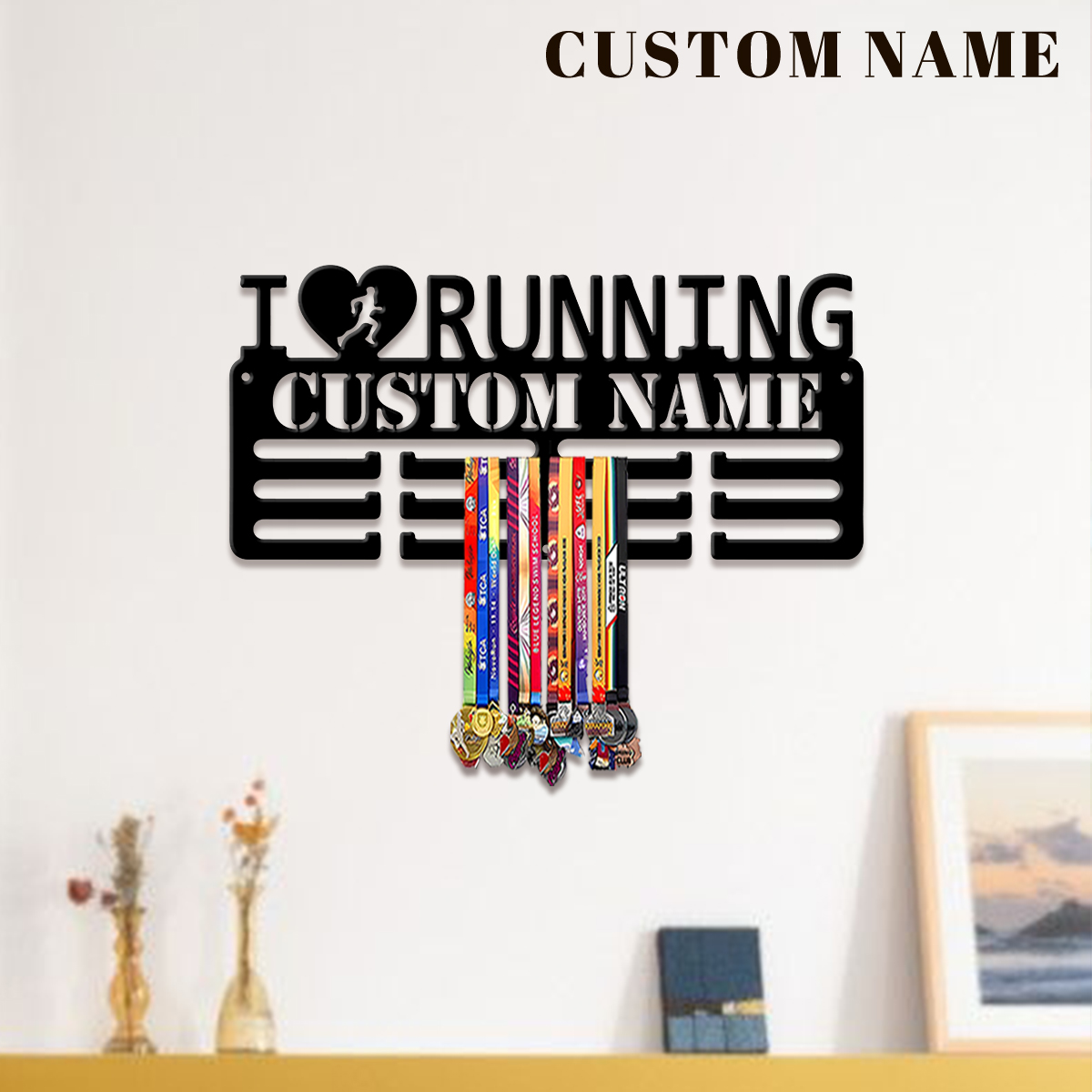 Baby Products Decoration - Custom I Love Running Metal Medal