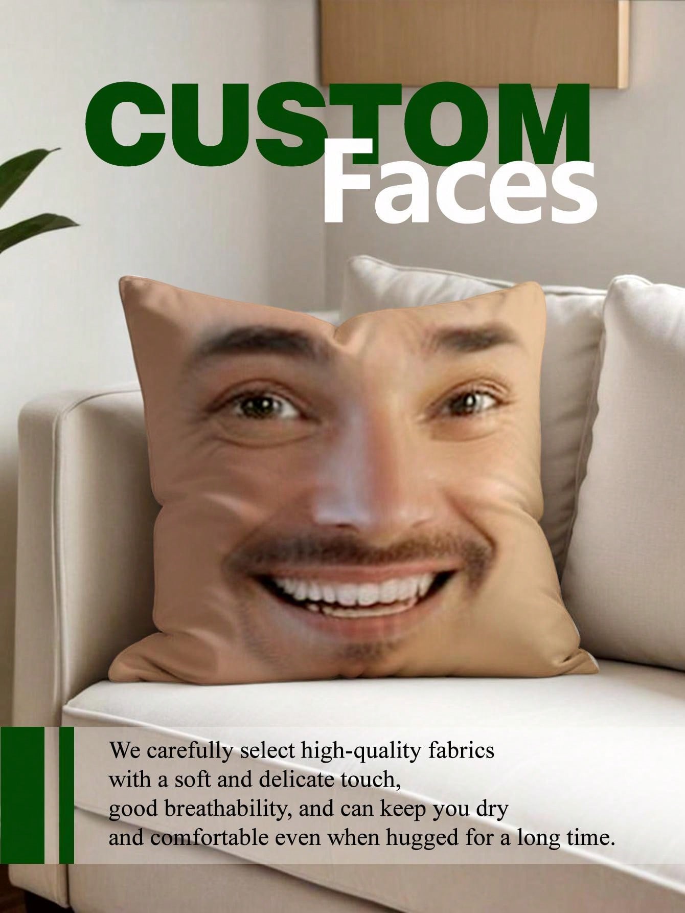 1pc Custom Face Square Pillow  - Baby Products Decoration recension och pris