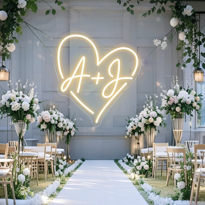 Custom Initials Heart LED Neon - Baby Products Decoration recension och pris