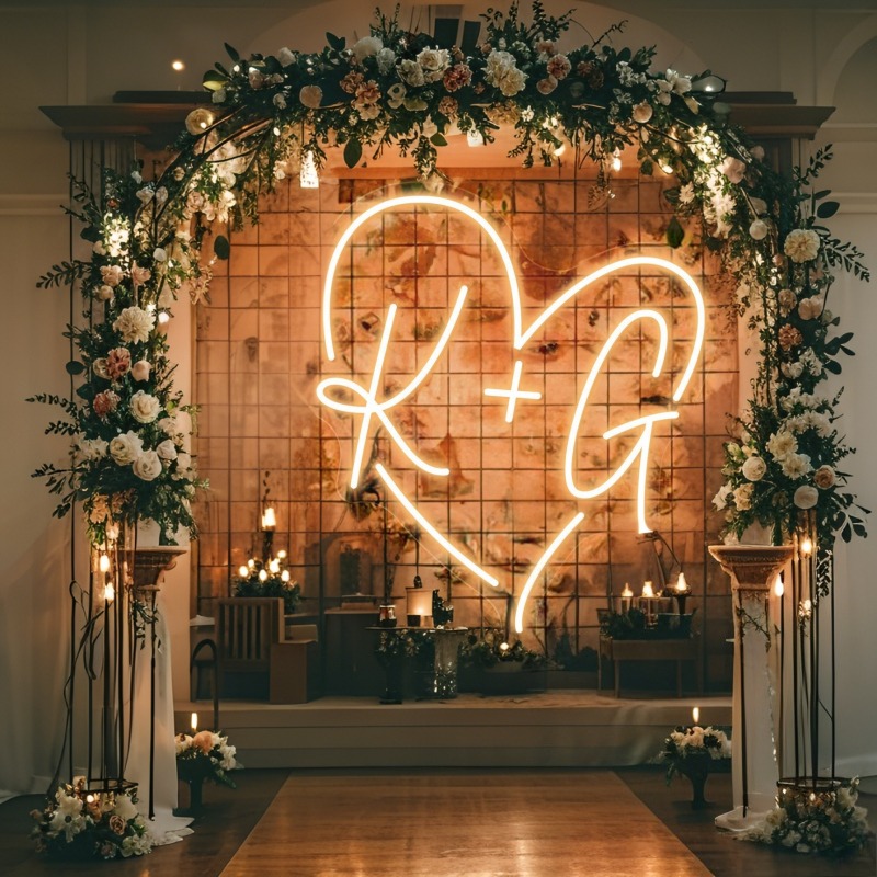Custom Initials Heart LED Neon - Baby Products Decoration recension och pris