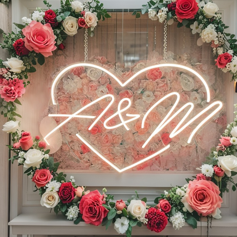 Custom Initials Heart LED Neon - Baby Products Decoration recension och pris